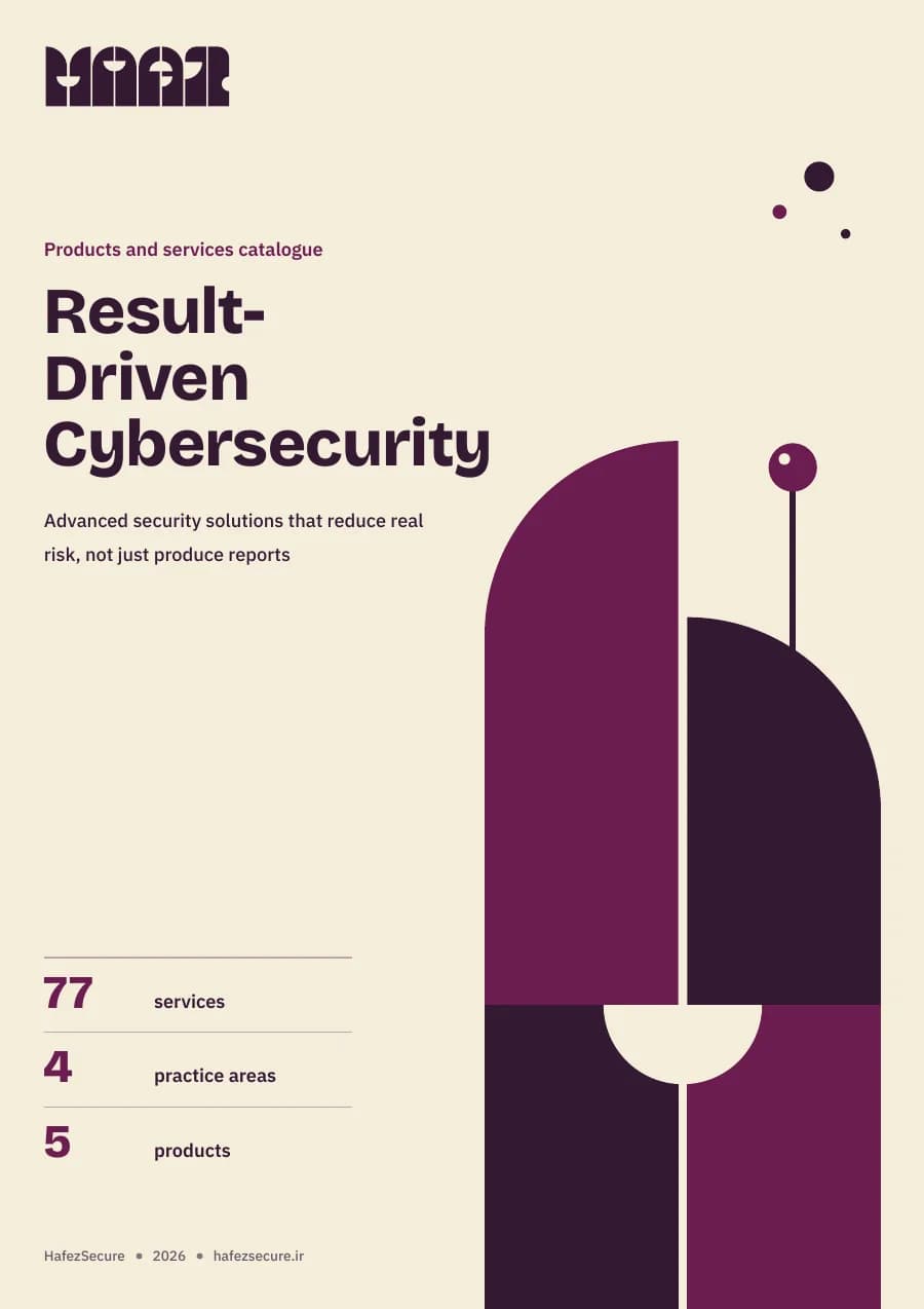 Cover of the HafezSecure products and services catalogue